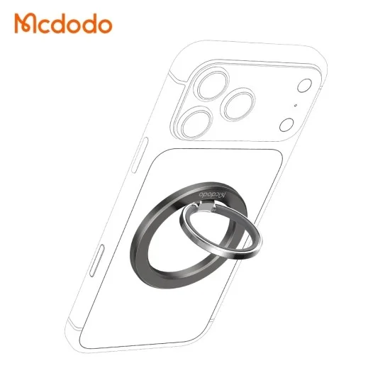 Пръстен / стойка за телефон Mcdodo (MR-7070) - магнитен пръстен 360°, ултратънък - Черен