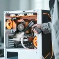 Преносим мини вентилатор Acefast (YF3) - 3 нива на скорост, 4 дюзи, 110000rpm, 2500mAh, LED индикатор, Type-C, 220g - Сив