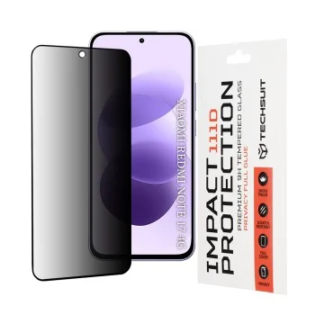 Privacy протектор за дисплей за Xiaomi Redmi Note 17 4G / Redmi Note 17 5G 111D Full Glue - Techsuit - Черен
