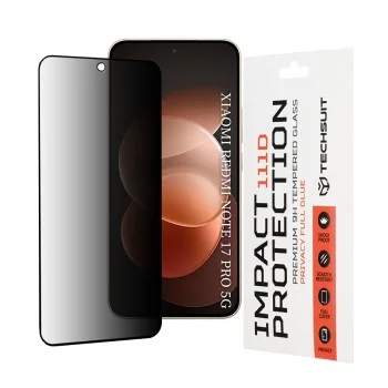 Privacy протектор за дисплей за Xiaomi Redmi Note 17 Pro 5G / Redmi Note 17 Pro Max 111D Full Glue - Techsuit - Черен