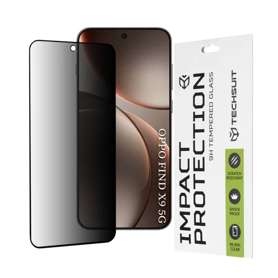 Протектор – Дисплей Privacy – Oppo Find X9 – Techsuit 111D Privacy Full Glue – Черен