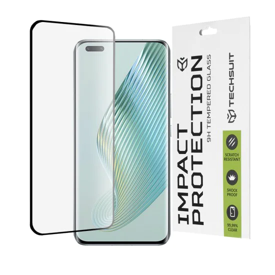 Протектор за Honor Magic5 Pro - 111D Full Cover / Full Glue Glass / 3D Curved Screen - Черен