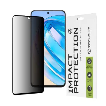 Протектор за Honor X8a / X8 4G - 111D Privacy Full Glue - Черен