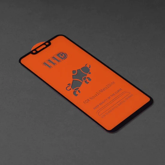 Протектор за Huawei Mate 20 Lite / Nova 3 / Nova 3i / P Smart Plus - 111D Full Cover / Full Glue Glass - Черен