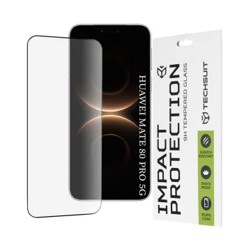 Протектор за Huawei Mate 80 Pro - 111D Full Cover / Full Glue Glass - Techsuit - Черен