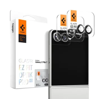Протектор – Камера (2 бр.) – Samsung Galaxy Z Flip7 – Spigen Optik.tR EZ Fit Pro HD – Черен