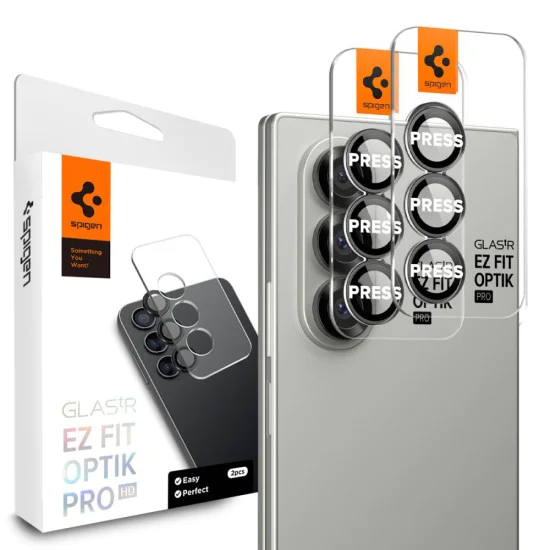 Протектор – Камера (2 бр.) – Samsung Galaxy Z Fold7 – Spigen Optik.tR EZ Fit Pro HD – Черен