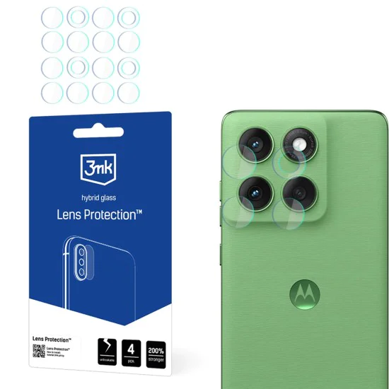 Протектор - Камера за Motorola Edge 60 - 3mk - Защита на обектива (4 броя) - Прозрачен
