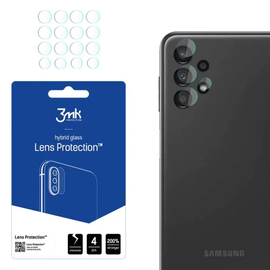 Протектор - Камера за Samsung Galaxy A13 4G - 3mk - Защита на обектива (4 броя) - Прозрачен