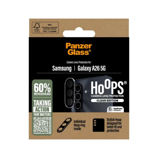 Протектор - Камера за Samsung Galaxy A26 5G - PanzerGlass® - Hoops® протектор за обектив на камера - Прозрачен