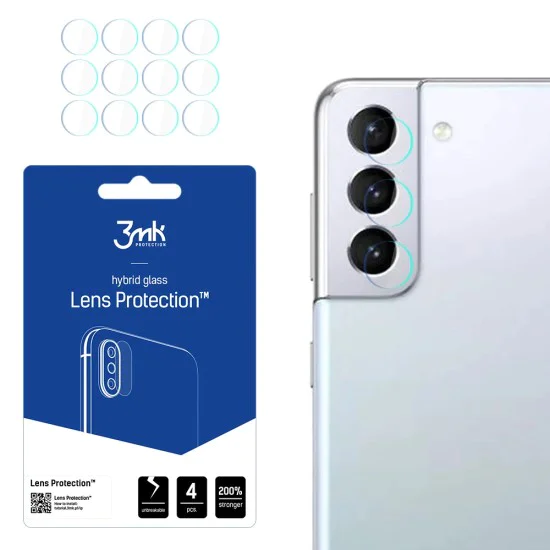 Протектор - Камера за Samsung Galaxy S22 5G - 3mk - Защита на обектива (4 броя) - Прозрачен