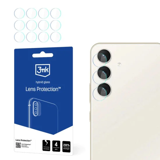 Протектор - Камера за Samsung Galaxy S24 - 3mk - Защита на обектива (4 броя) - Прозрачен