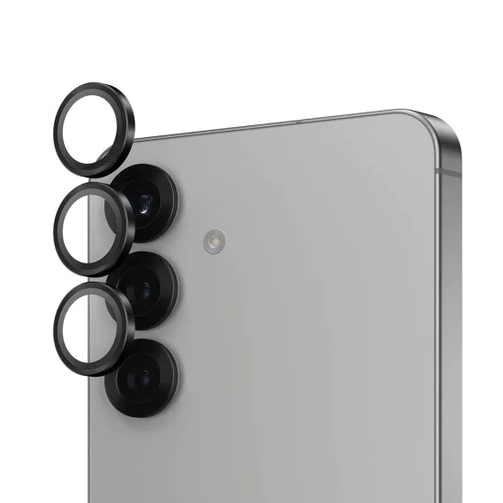 Протектор - Камера за Samsung Galaxy S25 - PanzerGlass® - Hoops® протектор за обектив на камера - Черен