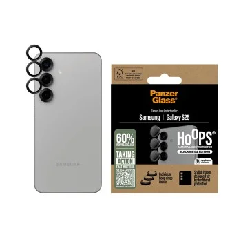 Протектор - Камера за Samsung Galaxy S25 - PanzerGlass® - Hoops® протектор за обектив на камера - Черен