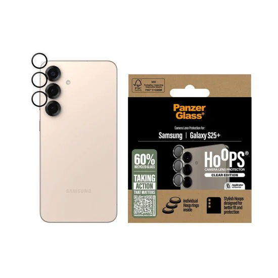 Протектор - Камера за Samsung Galaxy S25 Plus - PanzerGlass® - Hoops® протектор за обектив на камера - Прозрачен