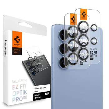 Протектор за Камера Samsung Galaxy S25 Ultra - Spigen - Optik.tR EZ Fit Pro Camera Glass (2 бр.) - Черен