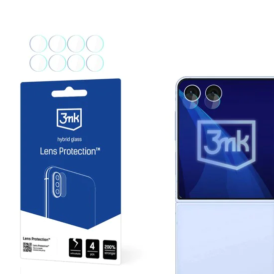 Протектор – Камера за Samsung Galaxy Z Flip7 (4 броя) – 3mk Lens Protection – Прозрачен