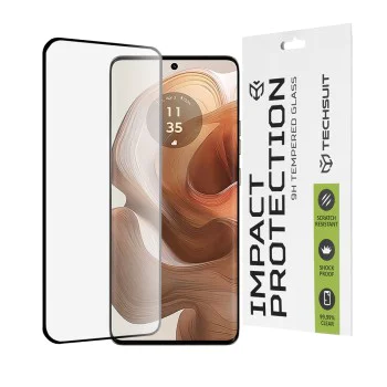 Протектор за Motorola Edge 50 Ultra - 111D пълно покритие / пълно залепено стъкло / 3D извит екран - черен