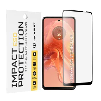 Протектор за Motorola Moto G04 /G04s / Moto G24 / Moto G24 Power / Moto E14 - ESD стъкло - черен