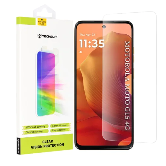 Протектор за Motorola Moto G15 / G15 Power - Techsuit - Clear Vision Glass - Прозрачен