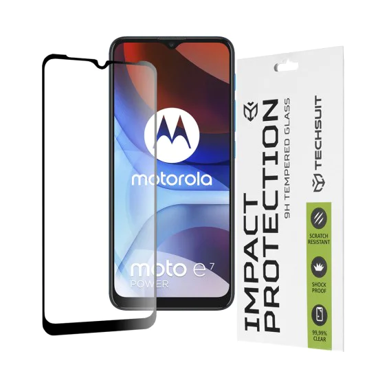 Протектор за Motorola Moto Moto E7 Power / Moto E7i Power - 111D Full Cover / Full Glue Glass - черен
