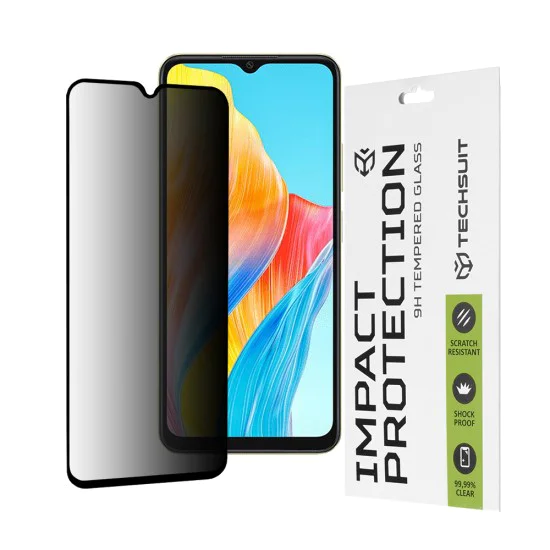 Протектор за Oppo A18 / A38 - 111D Privacy Full Glue - черно