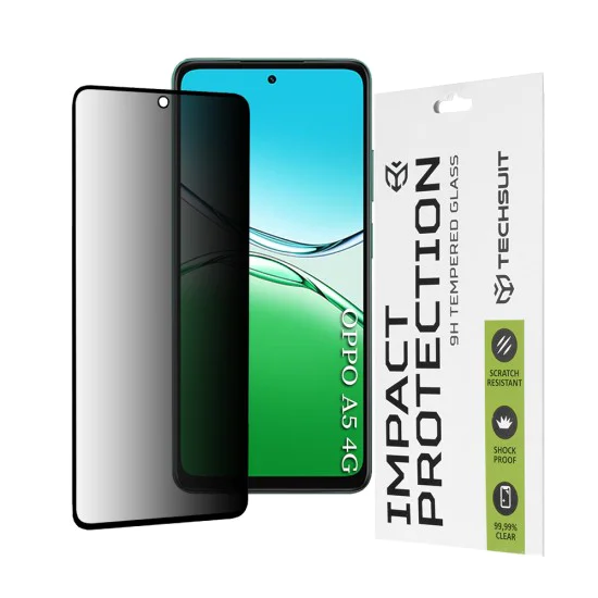 Протектор за Oppo A5 4G - 111D Privacy Full Glue - черен