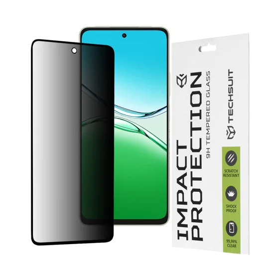 Протектор за Oppo A5 Pro 4G / A5 Pro 5G - Techsuit - 111D Privacy Full Glue - Черен