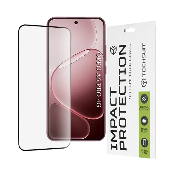 Протектор за Oppo A6 Pro 4G / A6 Pro 5G - Techsuit - 111D Пълно покритие / Пълно лепило от стъкло - Черен