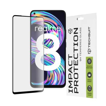 Протектор за Realme 8 4G / 8 Pro - 111D Full Cover / Full Glue Glass - черен