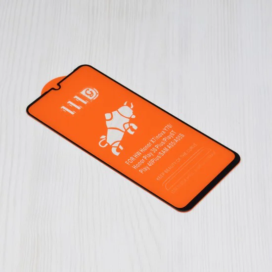 Протектор за Realme C61 / Realme C63 - 111D Full Cover / Full Glue Glass - Techsuit - Черен
