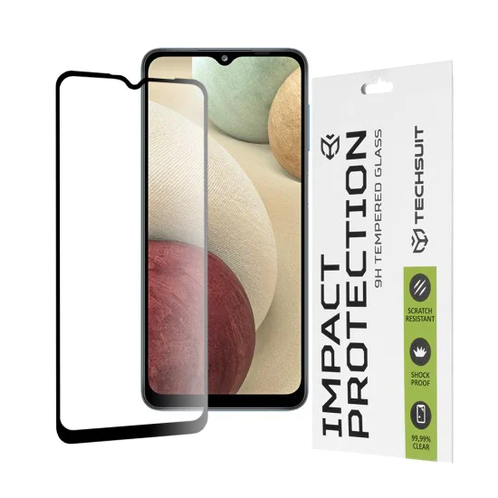 Протектор за Samsung Galaxy A02 / M02 / A12 / A12 Nacho / F12 / M12 / A32 5G - 111D Full Cover / Full Glue Glass - черен