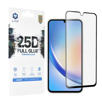 Протектор за Samsung Galaxy A34 5G - Lito 2.5D FullGlue Glass - черен