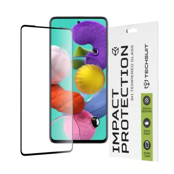 Протектор за Samsung Galaxy A51 4G / A51 5G - 111D Full Cover / Full Glue Glass - черен