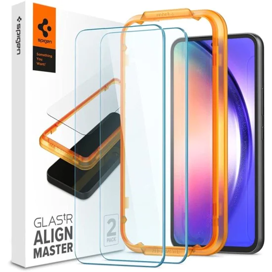 Протектор за Samsung Galaxy A54 (комплект 2) - Spigen Glas.tR Align Master - Clear