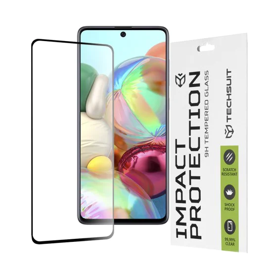 Протектор за Samsung Galaxy A71 4G / A71 5G / M51 / Note 10 Lite - 111D Full Cover / Full Glue Glass - Черен