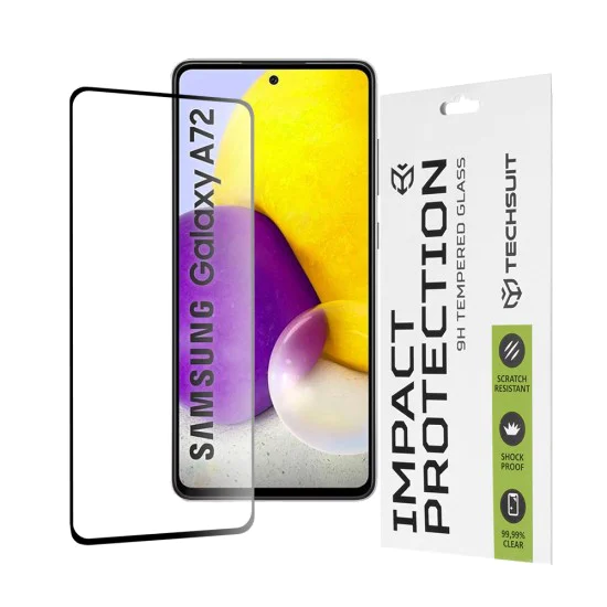 Протектор за Samsung Galaxy A72 4G / A72 5G - 111D Full Cover / Full Glue Glass - черен