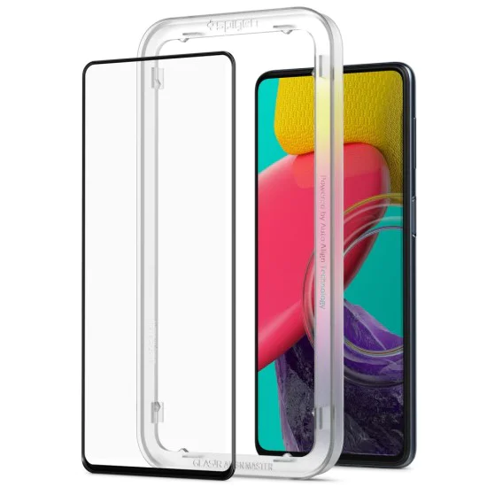 Протектор за Samsung Galaxy M53 - Spigen Glas.tR Align Master - Черен