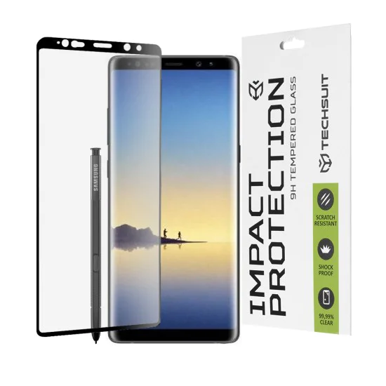 Протектор за Samsung Galaxy Note 8 - 111D Full Cover / Full Glue Glass / 3D Curved Screen - Черен