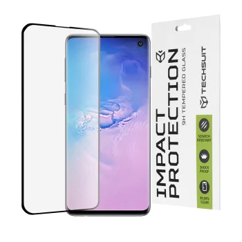 Протектор за Samsung Galaxy S10 - 111D Full Cover / Full Glue Glass / 3D Curved Screen - Черен