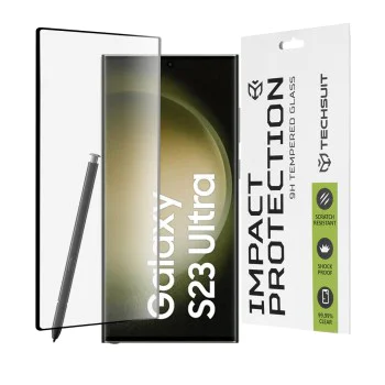 Протектор за Samsung Galaxy S23 Ultra - 111D Full Cover / Full Glue Glass / 3D Curved Screen - Черен