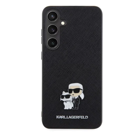 Протектор за Samsung Galaxy S24 Plus - Karl Lagerfeld Saffiano (KLHCHCS24MPSAKCMPK) - Karl&Choupette Metal Pin