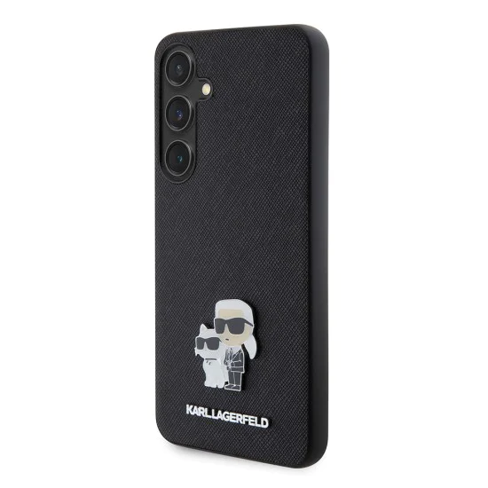 Протектор за Samsung Galaxy S24 Plus - Karl Lagerfeld Saffiano (KLHCHCS24MPSAKCMPK) - Karl&Choupette Metal Pin