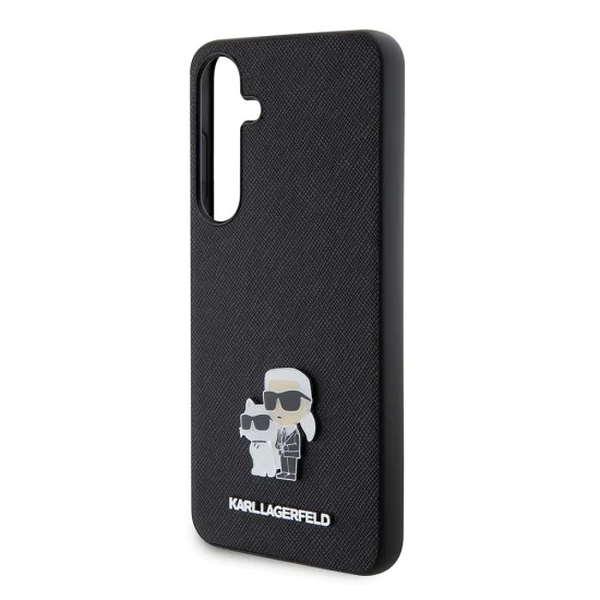 Протектор за Samsung Galaxy S24 Plus - Karl Lagerfeld Saffiano (KLHCHCS24MPSAKCMPK) - Karl&Choupette Metal Pin