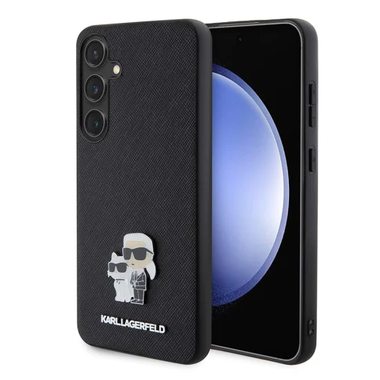 Протектор за Samsung Galaxy S24 Plus - Karl Lagerfeld Saffiano (KLHCHCS24MPSAKCMPK) - Karl&Choupette Metal Pin