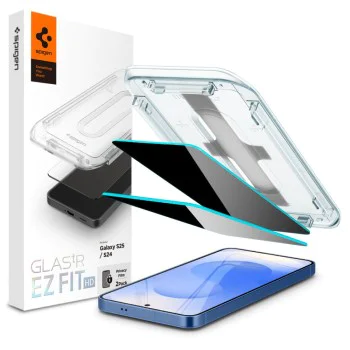 Протектор за Samsung Galaxy S24 / S25 - Spigen - Glas.tR EZ-FIT HD (2 пакета) - Privacy