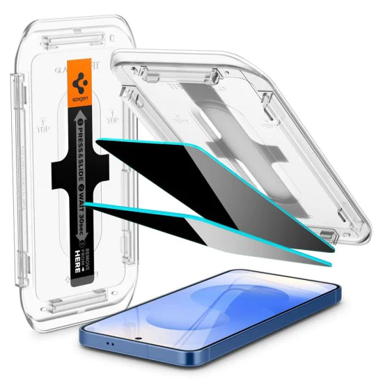 Протектор за Samsung Galaxy S24 / S25 - Spigen - Glas.tR EZ-FIT HD (2 пакета) - Privacy
