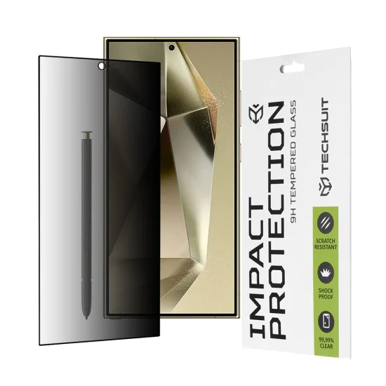 Протектор за Samsung Galaxy S24 Ultra - 111D Privacy Full Glue - черен