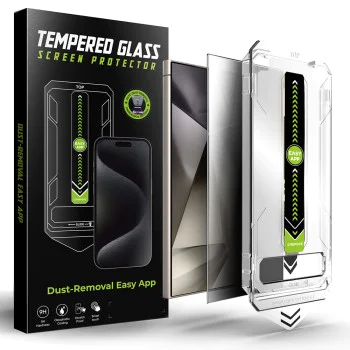 Протектор за Samsung Galaxy S24 Ultra - Techsuit - [Съвместим с отключване с пръстов отпечатък] TitanGlass CrystalHD - Privacy