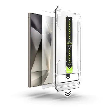 Протектор за Samsung Galaxy S24 Ultra - Techsuit - [Съвместим с отключване с пръстов отпечатък] TitanGlass CrystalHD - Прозрачен